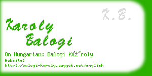 karoly balogi business card